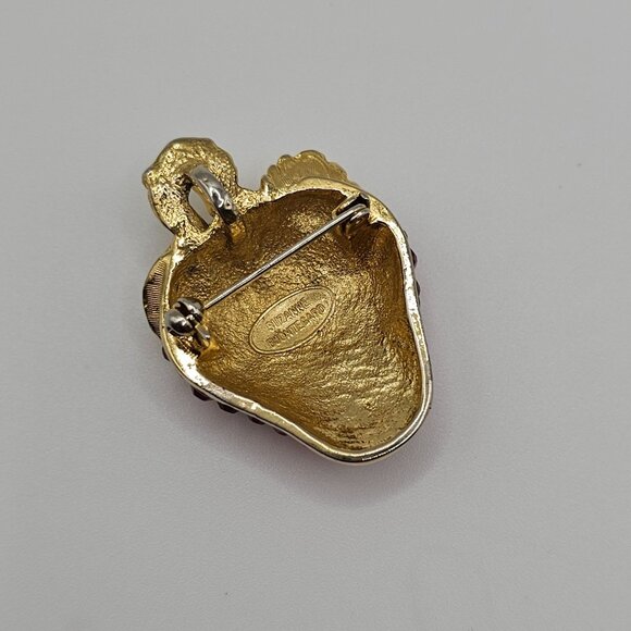 Suzanne Bjontegard Brooch Cute Strawberry Fruit Retro Costume Jewelery Pendant - Picture 6 of 15